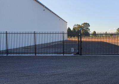 2100mm High Steel Tubular Fencing 2400mm Wide 2 Rails Security Hercules