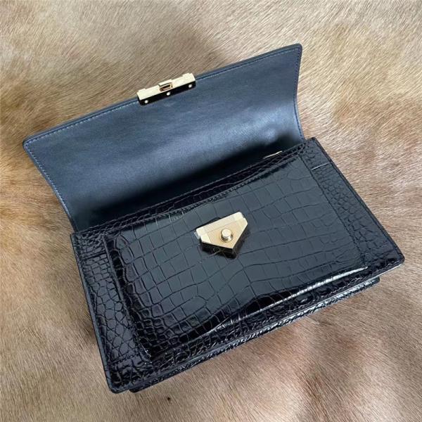 Authentic Crocodile Belly Skin Women Flap Purse Genuine Alligator Leather Lady Messenger Bag Female Single Shoulder Bag