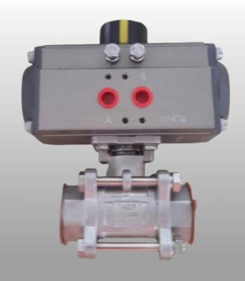 90 Degree Pneumatic Actuator Ball Valve Aluminum Alloy Rack Pinion