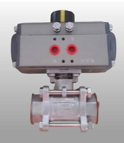 90 Degree Pneumatic Actuator Ball Valve Aluminum Alloy Rack Pinion