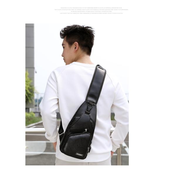 Unisex PU Leather Chest Bag for Men Customized Color Messenger Bag