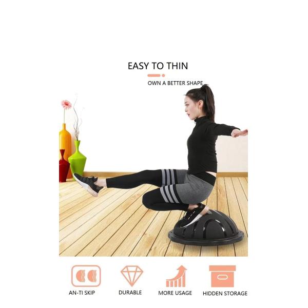 Anti Slip 600mm Half Anti Burst Yoga Ball Stability Trainer OEM