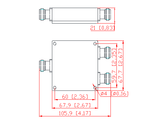 Неравномерный WPD Wilkinson Resistive RF Splitter N Way Power Divider 50 Вт