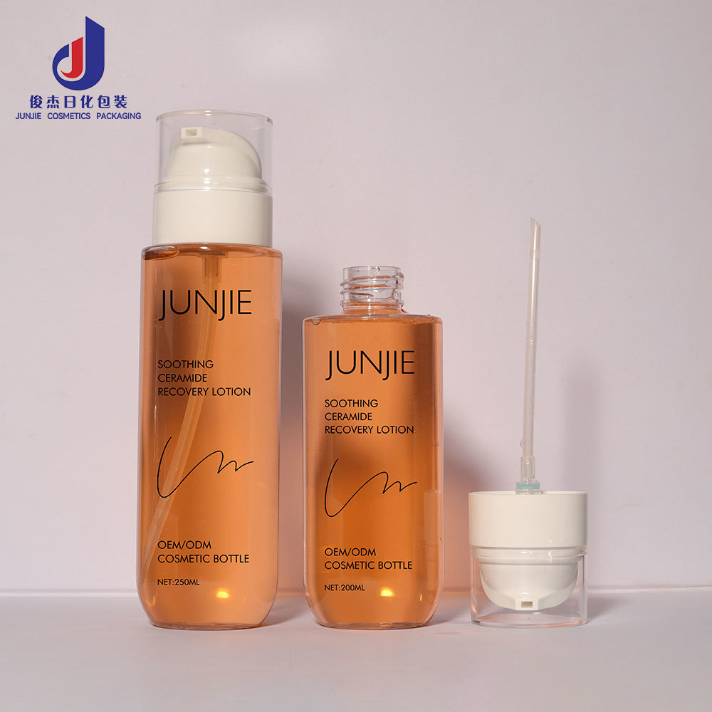 Custom Logo 200ml 250ml White Clear Thickened Bottle With White Lotion Pump For Body Oil Shampoo Conditioner