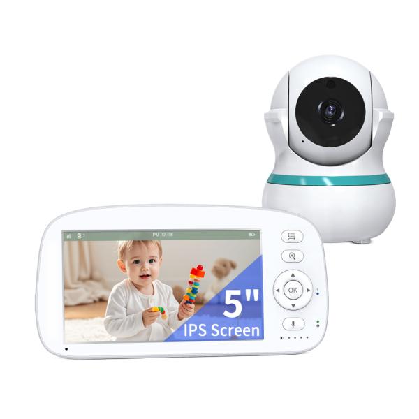 5 pulgadas HD monitor de bebé con 360 ° Pan Tilt Zoom y 1000 pies de alcance