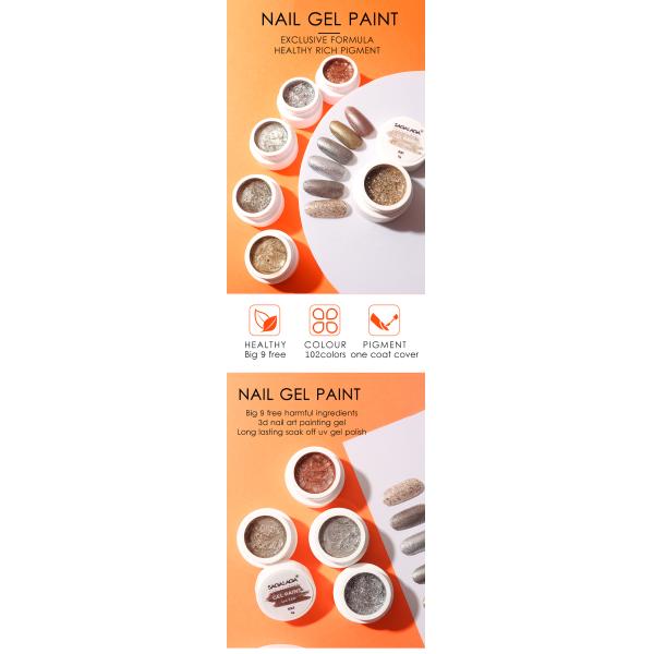 Vegan Soild Private Label Platinum Pot Nails High Pigment Chrome Paint Gel Set for Luxury Style Nail Art Style Luxury