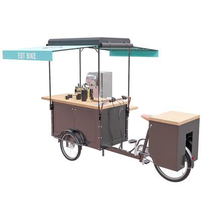O carro vendendo móvel de aço inoxidável para o chá bebe vender do café