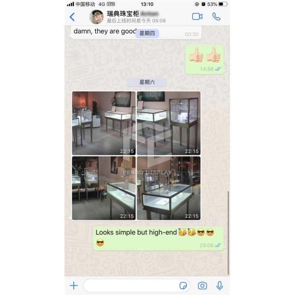 Mobília de vidro da loja de joia de Penbo 1200*400*1050 contra lustrosa