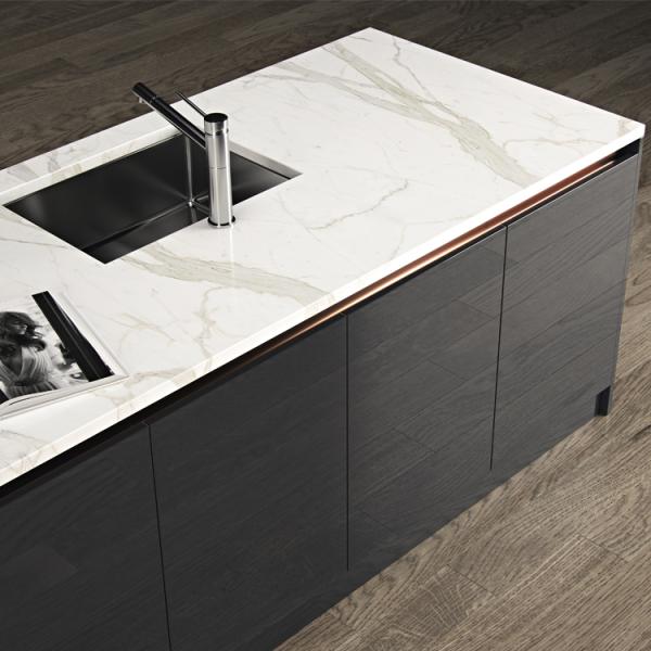 Solid Wood Grey Stone E0E1 Lacquer Finish Kitchen Cabinets Antique Style