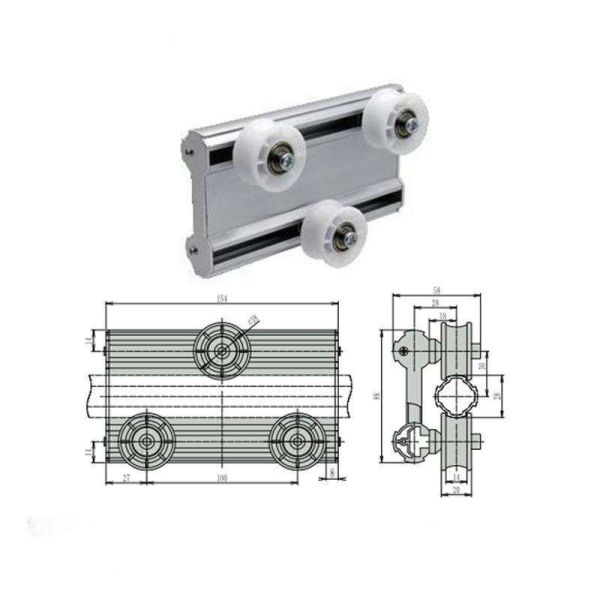 DYE28-38 Raccord de tube en aluminium industriel de haute qualité, rouleau de rainure de tube coulissant