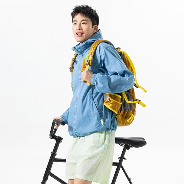 Custom UPF50+ Waterproof Windproof Outdoor Hooded Coat Sun Protection Jacket with Cool Touch