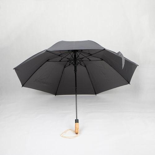 Lightweight 2  Foldable Golf Umbrella Light Wood Handle With Silk Screen Print