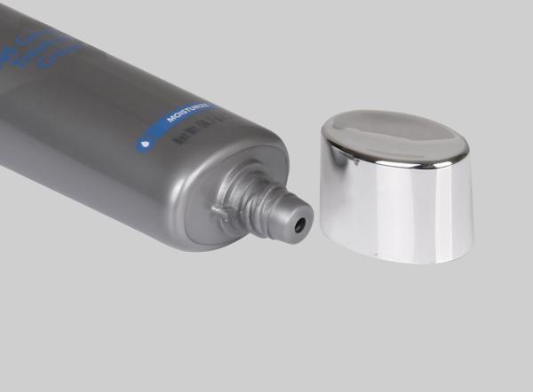 o tubo plástico cosmético da loção da proteção solar do tubo da lavagem da cara 35-100ml com galvaniza o tampão de parafuso