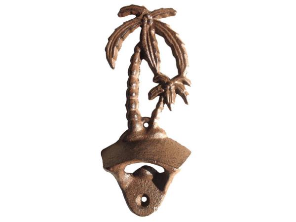 Cool Innovative Cast Iron Folk Art Coconut Tree Hawaii Bar Decoration Wall-mounted Unique Beer Bottle Opener