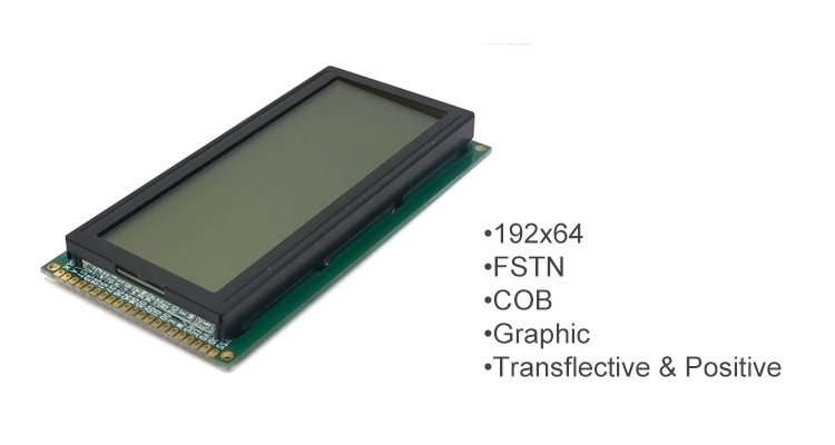 Monochrome 19264 192x64 LCD Graphic Controller COB FSTN Display Module