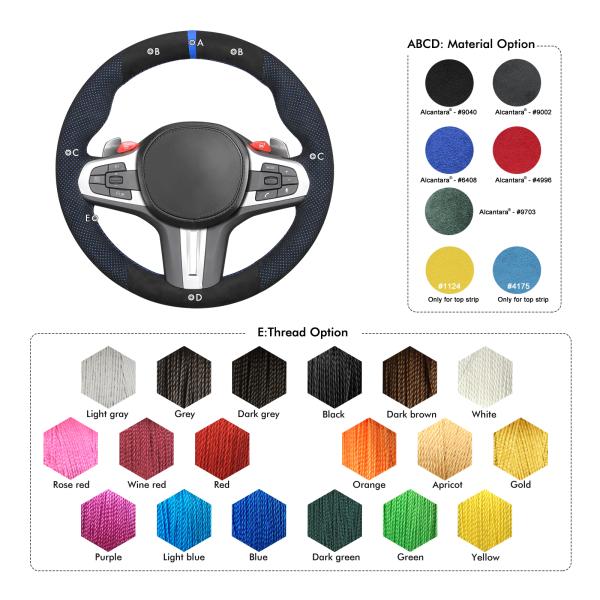 Customized New Design Steering Wheel Cover For BMW F44 G20 G22 G32 X3 X4 X5 X6 X7