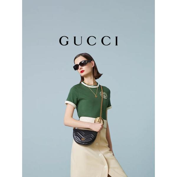 Черная кожаная заклеймленная сумка Tote GG Marmont цепи сумки посыльного выстегала Matelasse