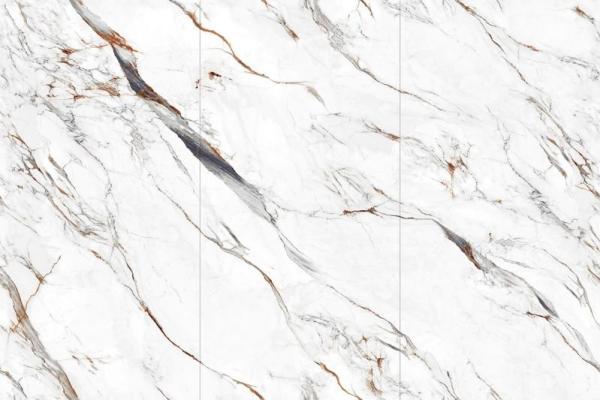 Carreau de porcelaine émaillée polie Carrara 900x1800mm Grade AAA