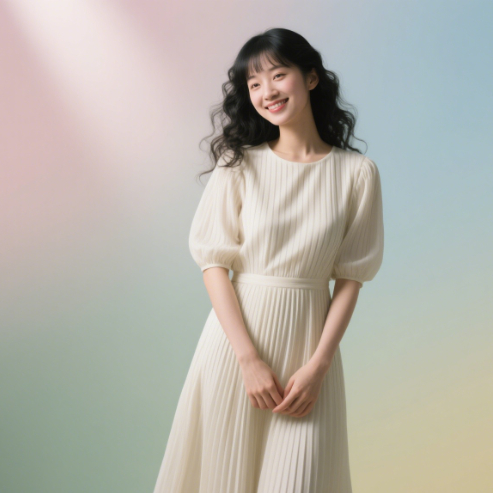 縦縞テクスチャ生地 ポリエステル100% ドレス生地 158GSM