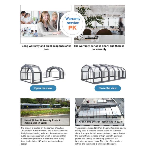 Retractable Pool Enclosures Contemporary Polycarbonate Windshield Skylight for Skateboard Swimming