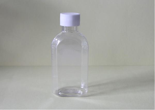 Liquid Plastic Beverage Bottle PET Flat Mouth 100ml Transperant Type
