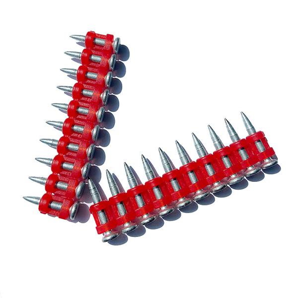 Steel 60 Mechanical Galvanizing Gas Concrete Nails with Reinforced Red Collated