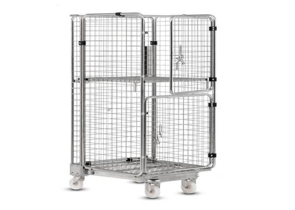 Logistics Transportation Warehouse Cage Trolley Folded For Cargo Storage