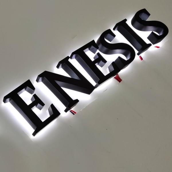 Custom Metal Logo Sign Stainless Steel Backlit Outdoor Illuminated Advertising Letter