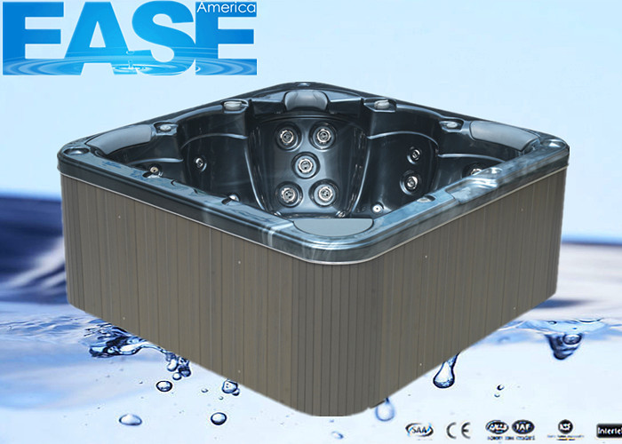 Acrylic Square 3 seats + 2 lounges Outdoor Bathtubs with 1-speed, 3HP Jet Pump