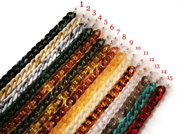 Flat Acrylic Acetate Bag Chain Necklace Sunglasses Chain Glasses Holder Chunky Eyewear / Eyeglass Chain