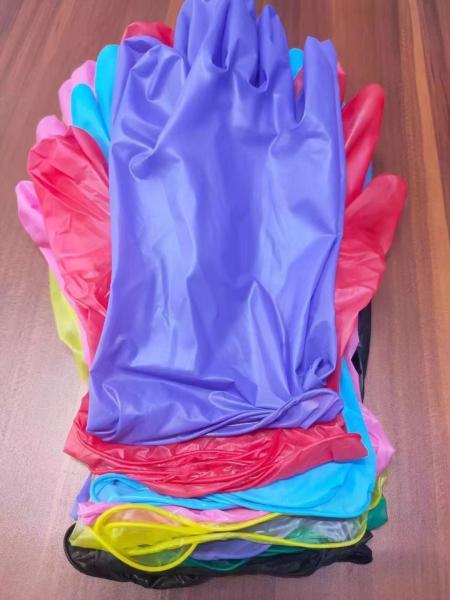 Luvas descartáveis de vinil azul nitrílico sem pó para exame médico e limpeza