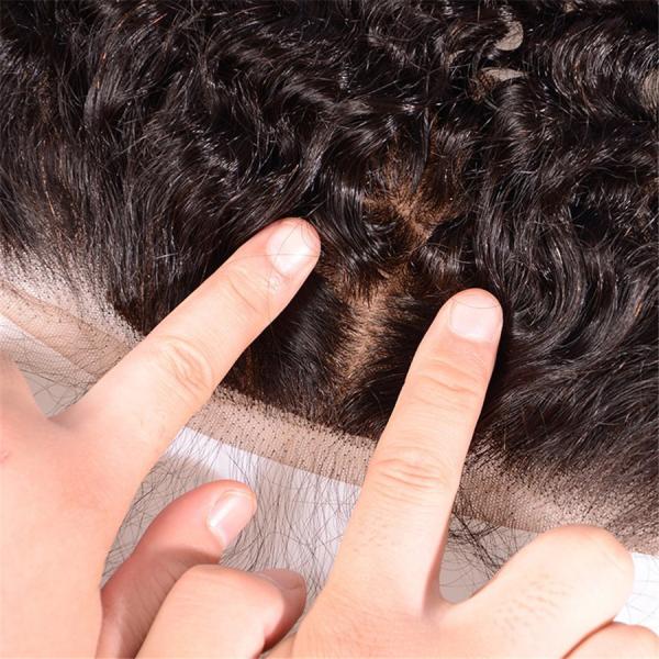 Parte crua do fechamento da parte dianteira do laço do cabelo humano do fechamento profundo do laço da onda 13x4