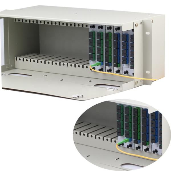 1x4 1x8 PLC Fiber Optical Splitter 16 Slots Rack Mount Chassis CATV