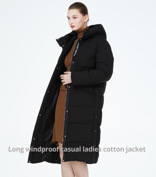 108cm Long Black Padded Coat Gray Green Womens Long Down Jacket