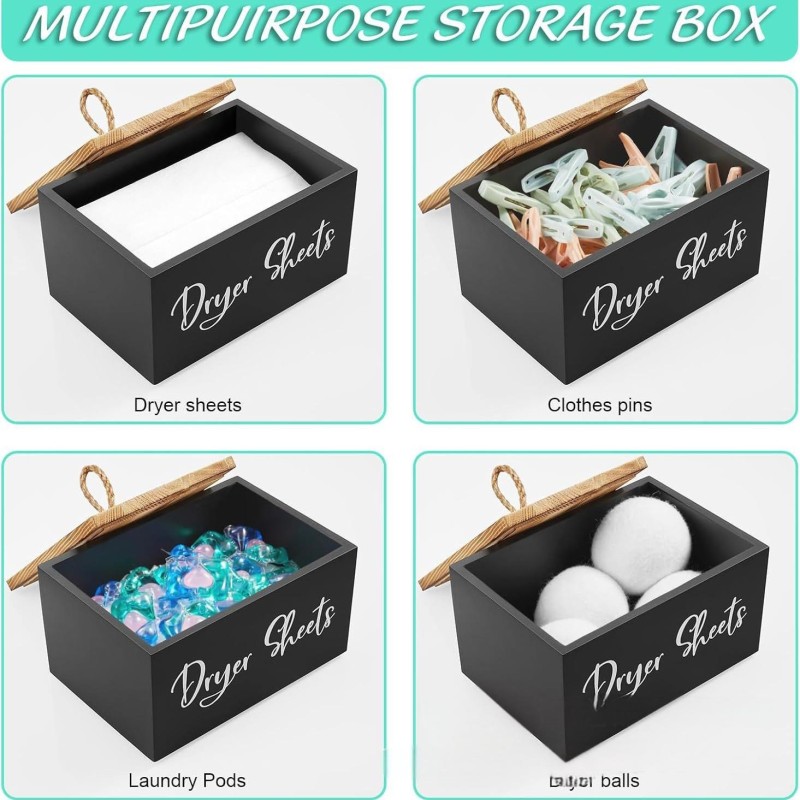 Wooden Laundry Paper Storage Box Laundry Room Organizing and Storage Wooden Box with Lid Toilet Storage Box