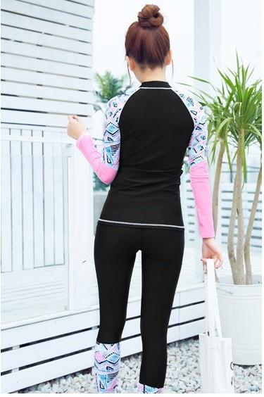 2019 UV Protection Swimming suit for women long sleeve and legs swimwear shorts pants set beach surf clothes swimsuit