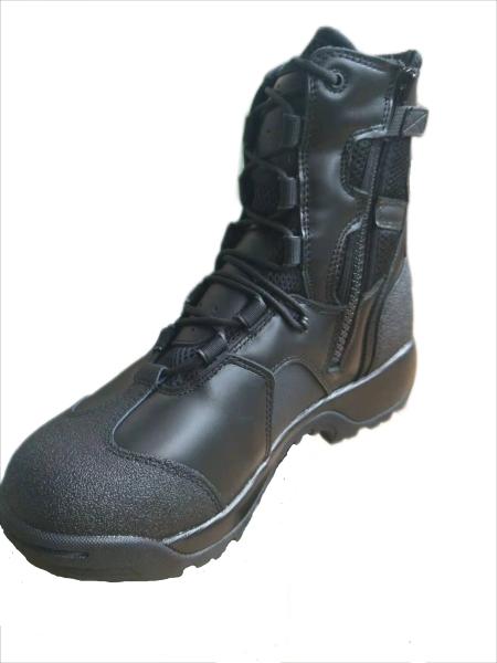 Cotton Fabric Military Leather Boots Lace Up Waterproof Side Zipper Boots