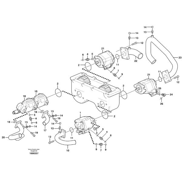 VOE 11116529 Оксиальный поршневый насос для Volvo A25D A30D Гидравлический насос для суставных самосвалов
