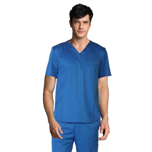 200 GSM v - медицинское рукава человека шеи короткое сплетенное равниной равномерное голубое Scrubs
