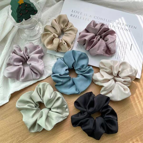 Acetate satin large girls scrunchie headdress Japanese Korean texture cloth loop tie hair rope wholesale