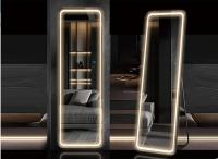 Smart Speaker Salle de bains Hôtel Douche entièrement éclairée à LED Rétroviseur murale rectangle suspendu