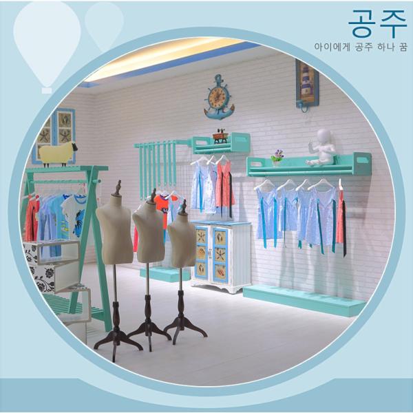 Eco Friendly Kids Store Display Childrens Wooden Clothes Rack For Decoration