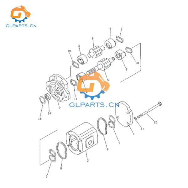 23B-60-11102 Hydraulic Gear Pumps Fits Graders GD510R GD510R-1