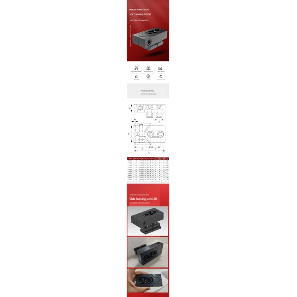 CPLC28 3.35KG Clamping Jaws For Side Fixtures Low-Clearance Design