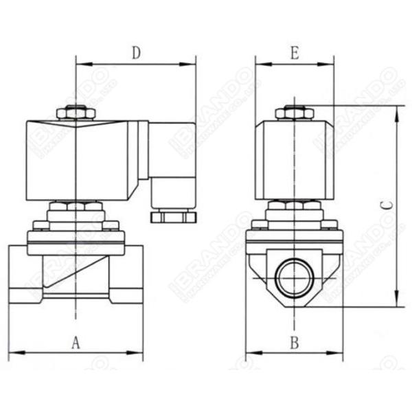 1 нержавеющая сталь клапана соленоида воды NC 1/4