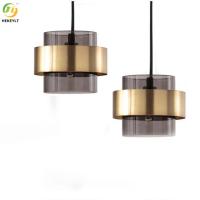 Luz moderna Grey Creative Art Lamp fumarento do pendente do metal do vidro G9