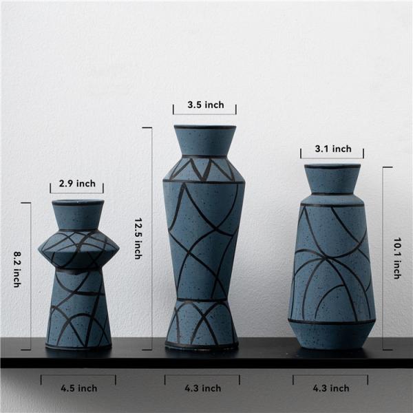 New Design Modern Wedding Centerpiece Decorative Nordic Porcelain Flower Vases Matt Blue Ceramic Vase For Decor
