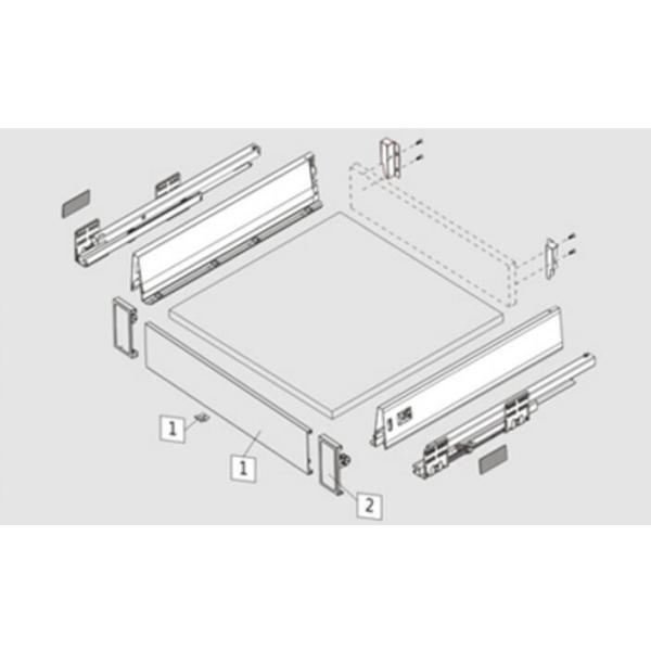Sistemas gêmeos da gaveta de Tandembox da parede, extensão completa das gavetas internas de Tandembox