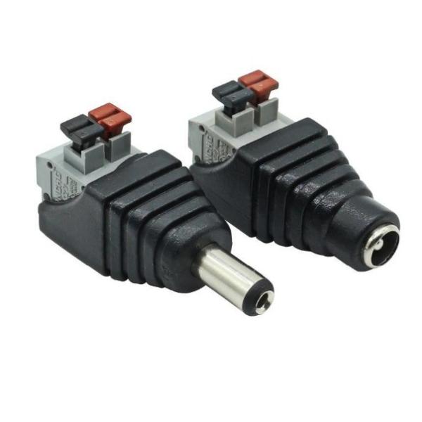 Top- ADAPTER 5.5x2.1mm DC Connector with Clip for CCTV LED Strip 3528/5050/5730