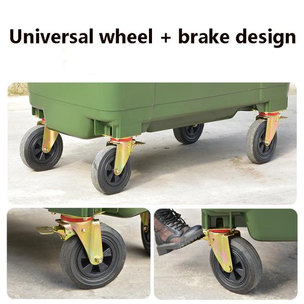 PP+TPR Mobile Garbage Bin 1100 Liter Outdoor Garbage Can Customized Size